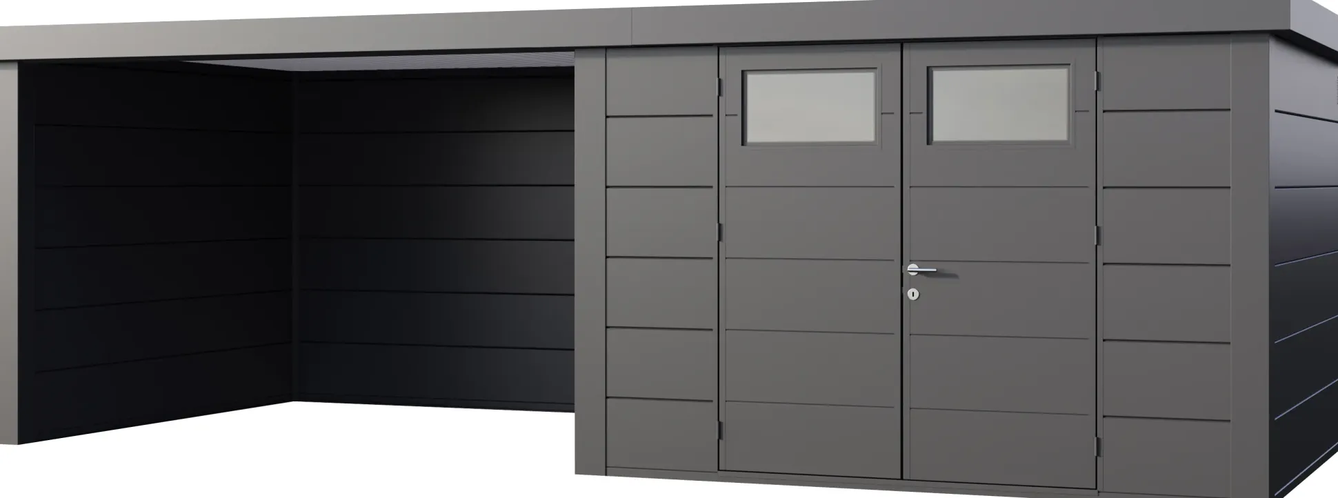 Telluria Gerätehaus Classico Lounge XL 3330 links granitgrau 792 x 298 cm