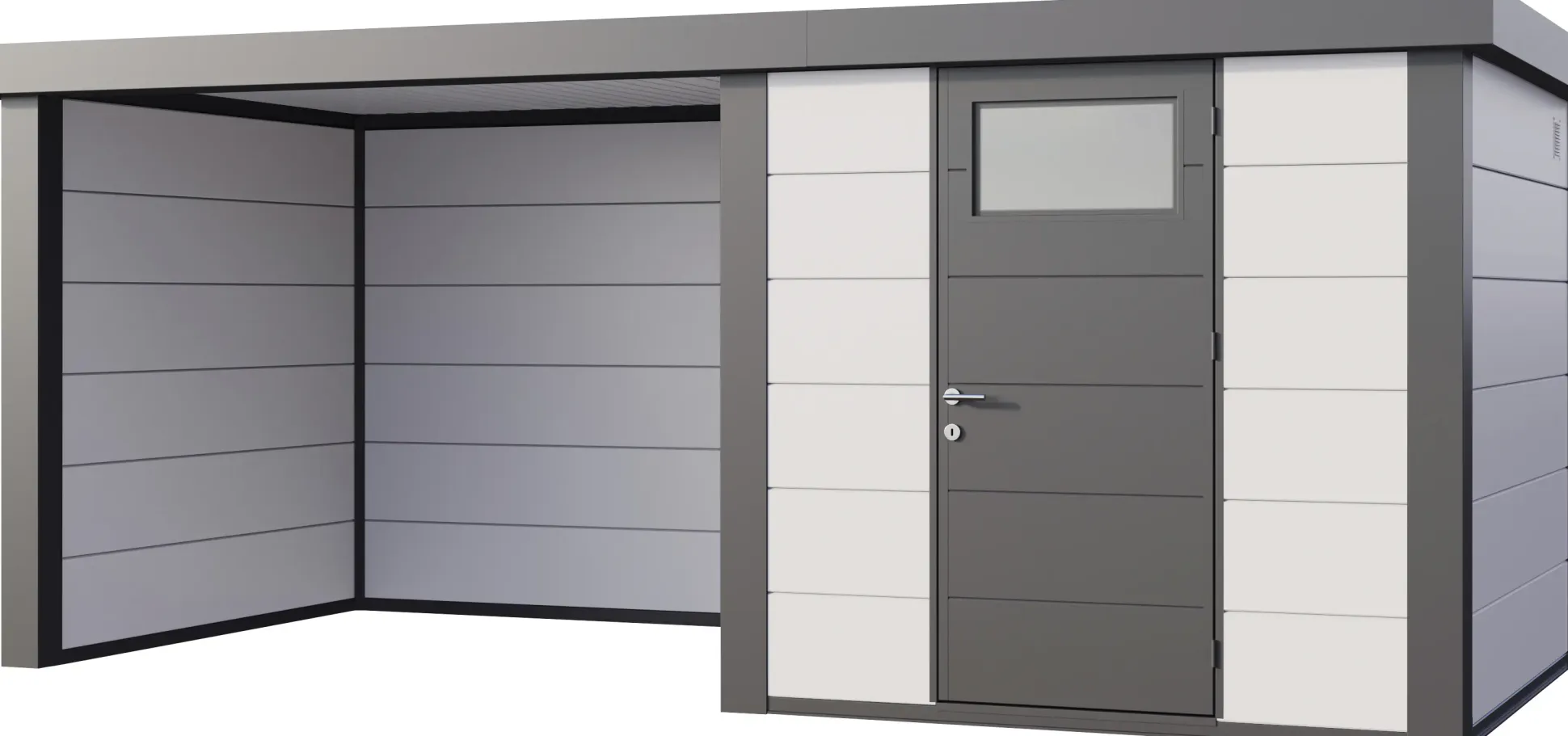 Telluria Gerätehaus Classico Lounge S 2424 links weiß 522 x 238 cm