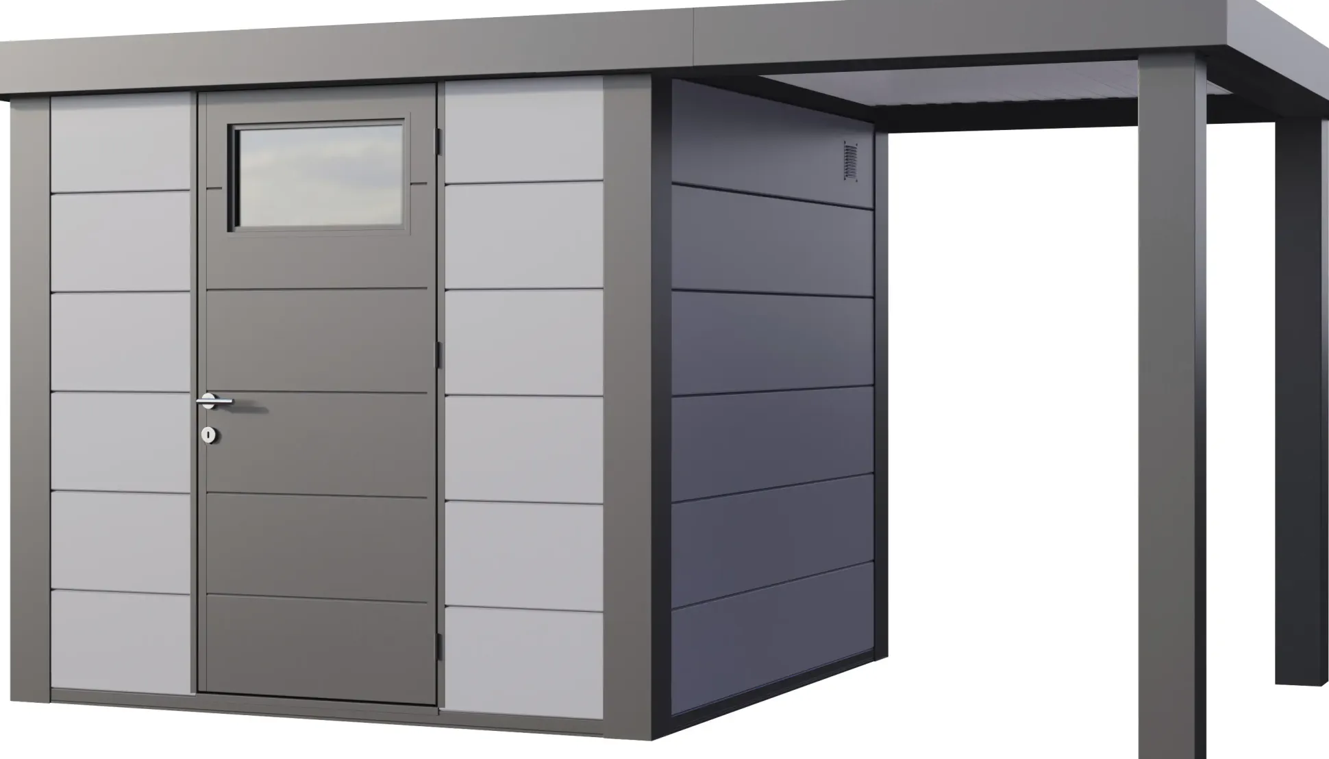 Telluria Gerätehaus Classico Open Lounge S 2424 rechts lichtgrau 406 x 238 cm