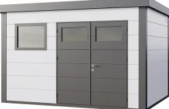 Telluria Gerätehaus Classico 3930+_W90 weiß 388 x 298 cm
