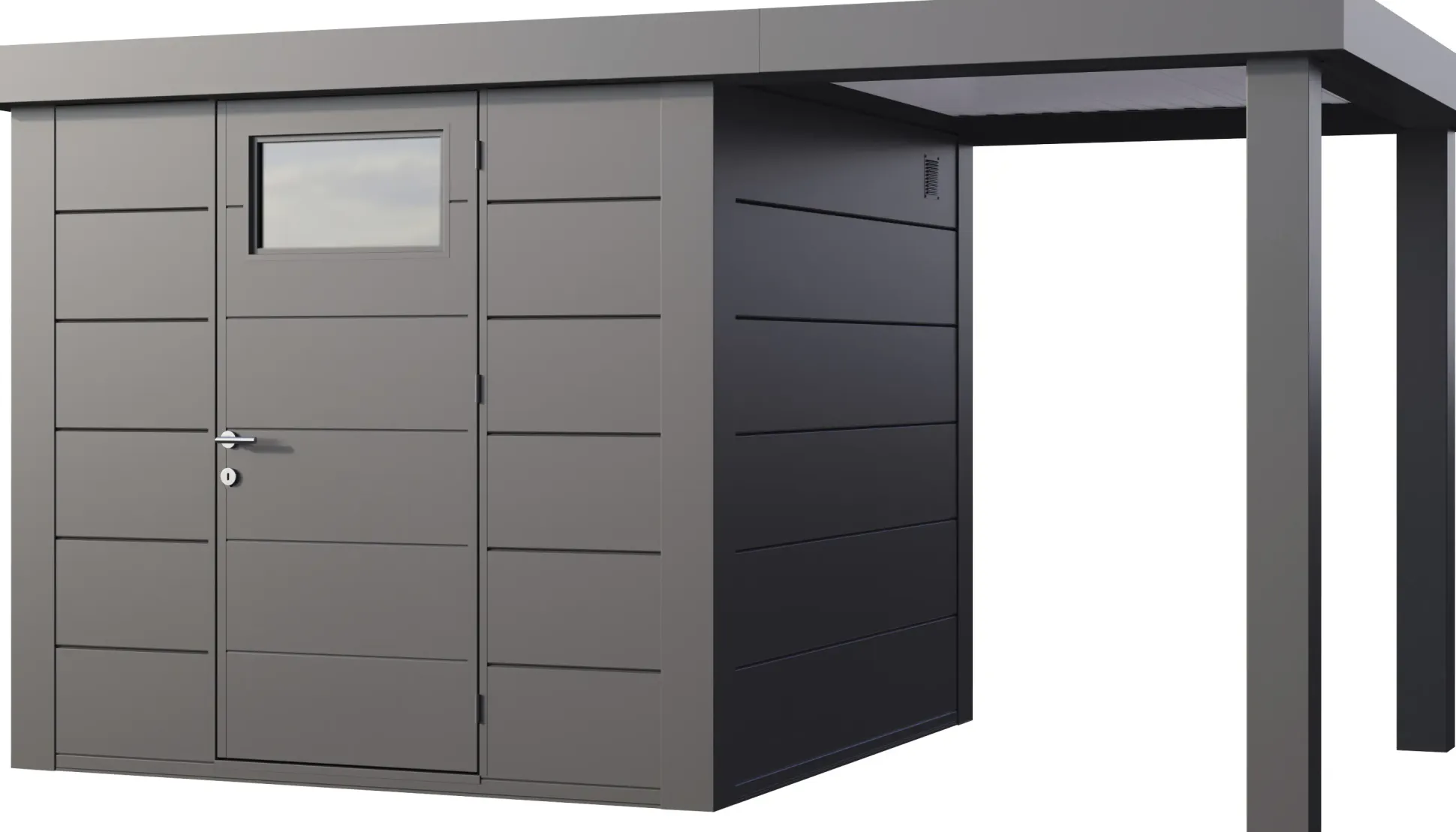 Telluria Gerätehaus Classico Open Lounge S 2424 rechts granitgrau 406 x 238 cm