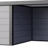 Telluria Gerätehaus Classico Lounge XL mit Fenstern 3330 rechts hellgrau 792 x 298 cm