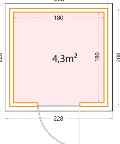 Telluria Gerätehaus Classico 2121 weiß 208 x 208 cm