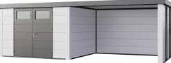 Telluria Gerätehaus Classico Lounge XL mit Fenstern 3330 rechts EW weiß 792 x 298 cm