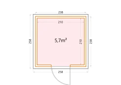 Telluria Gerätehaus Classico 2424 EW weiß 238 x 238 cm