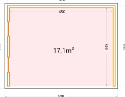 Telluria Pavillon Singolo 4836 mit Fenstern granitgrau 478 x 358 cm