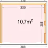 Telluria Pavillon Singolo 3630 mit Fenstern weiß 358 x 298 cm