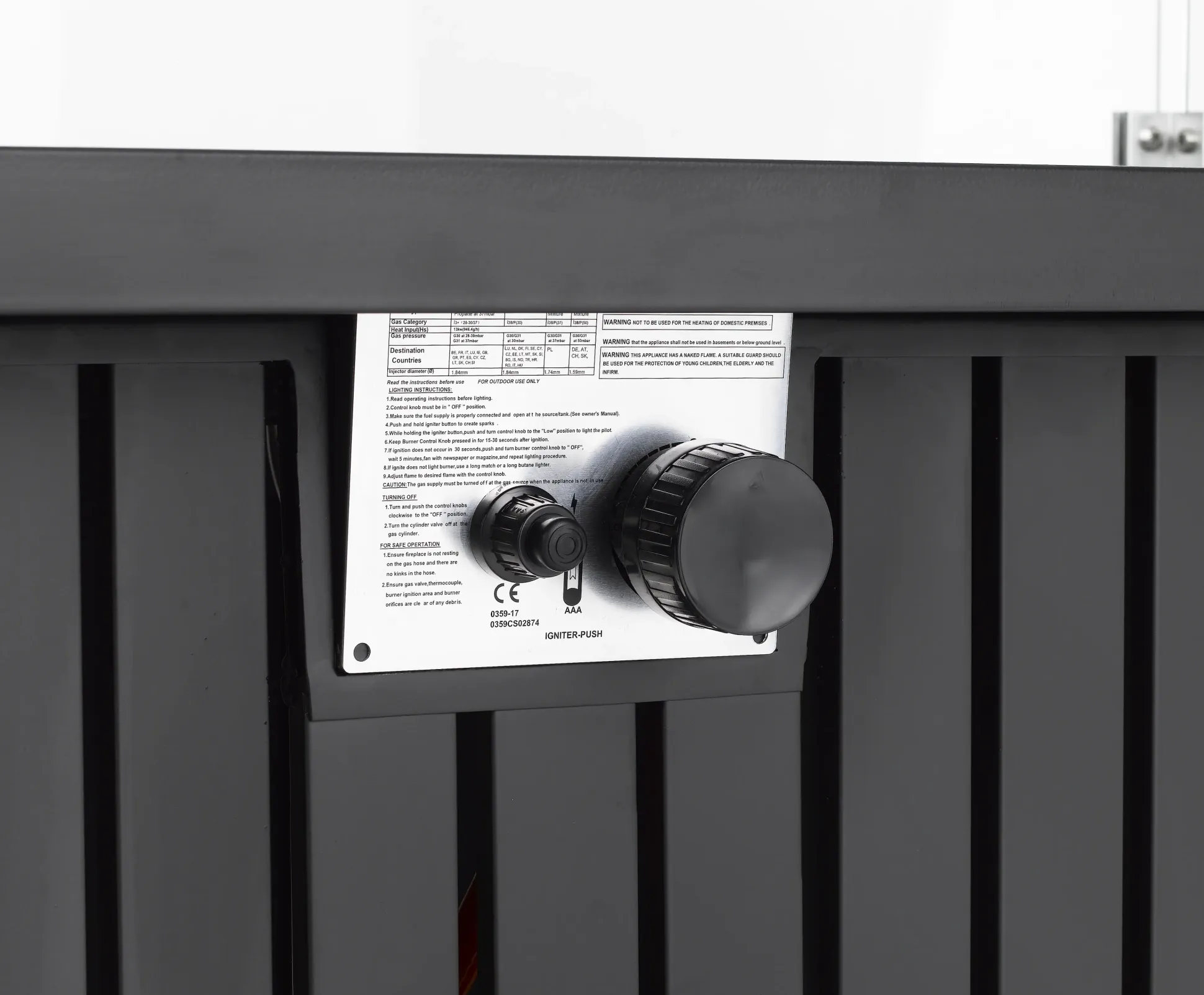 Tepro Gasfeuerstelle Topeka XL anthrazit