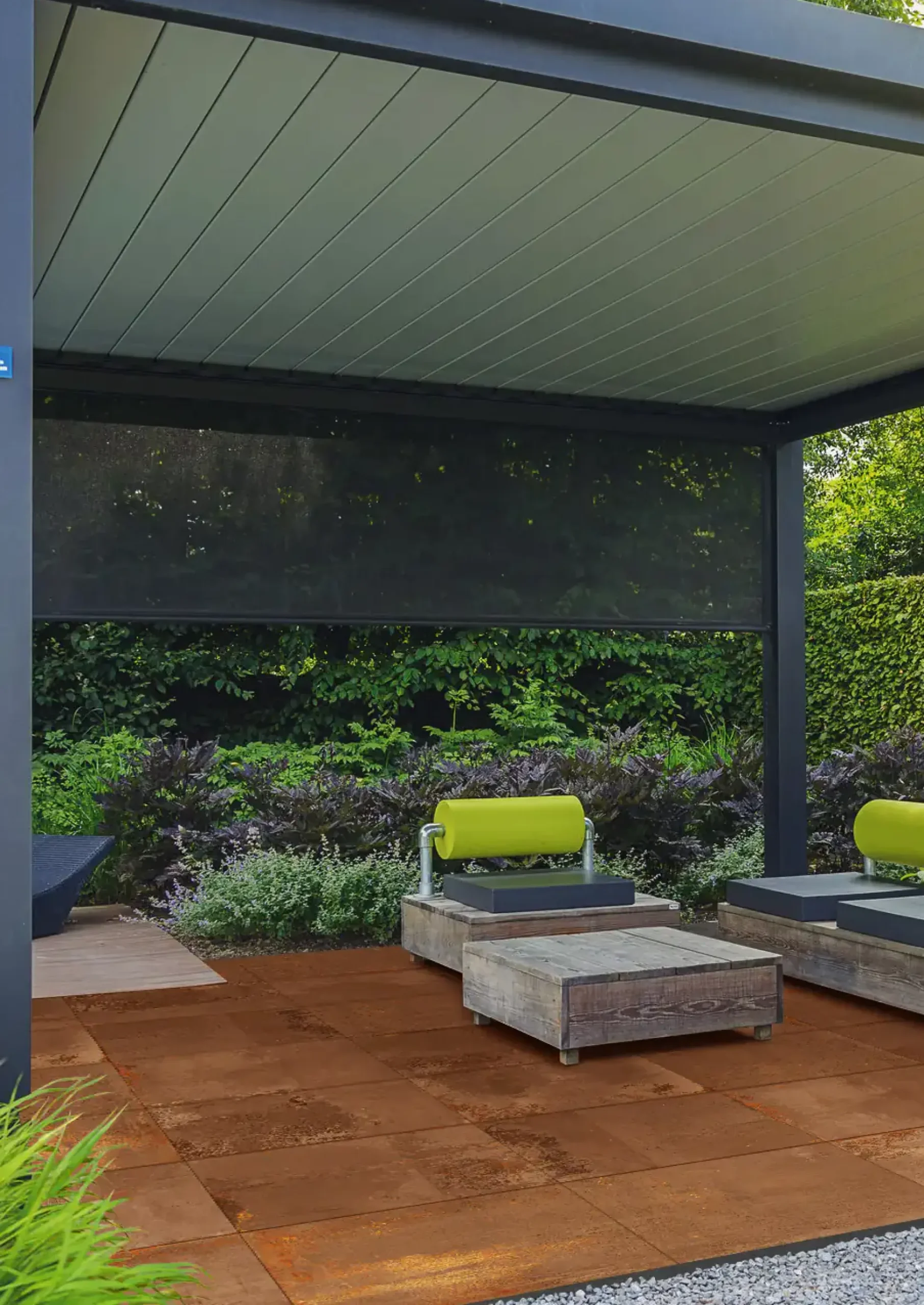Terrassenplatte Feinsteinzeug Metallic 60 x 120 x 2 cm braun