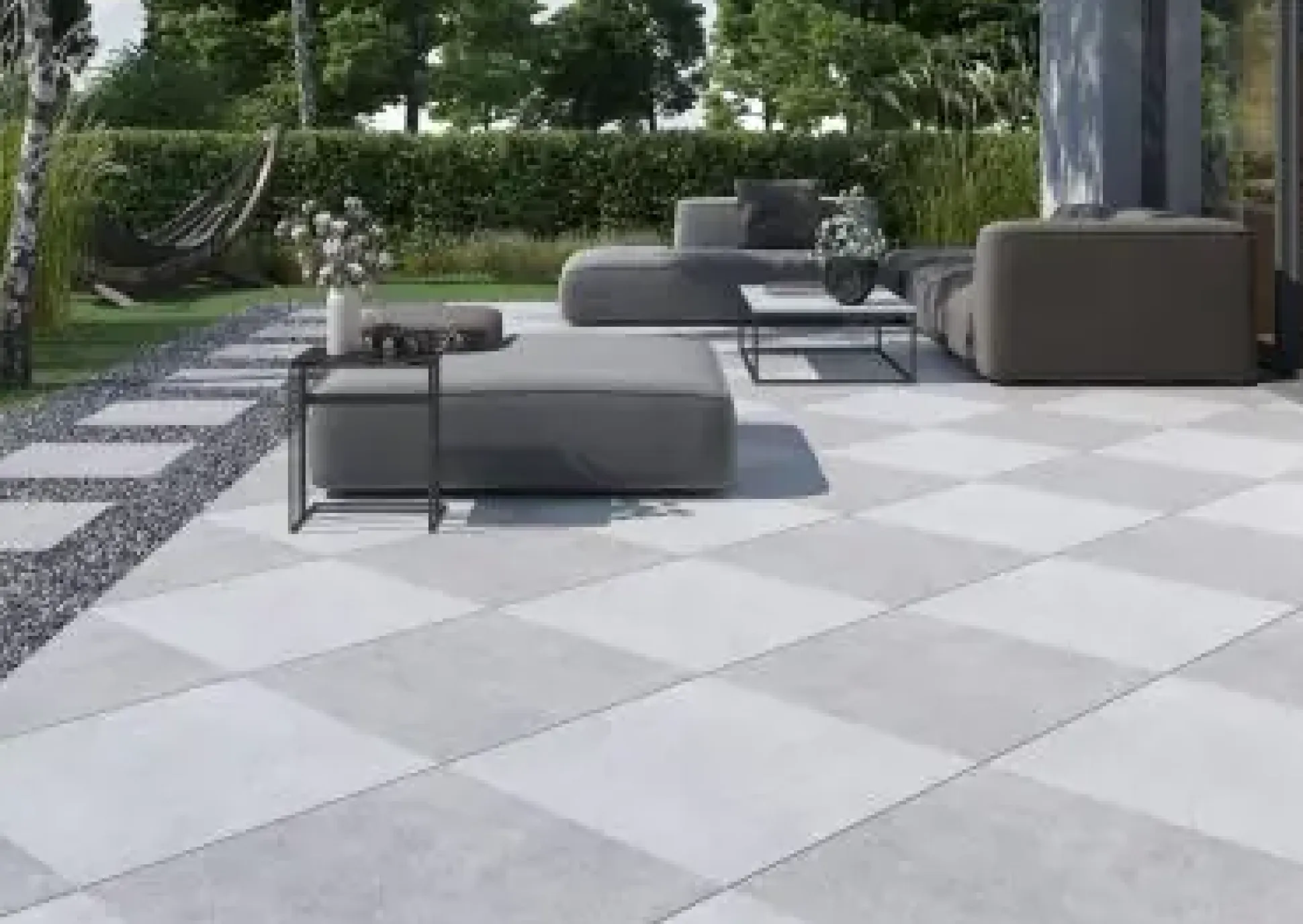 Terrassenplatte Feinsteinzeug Malmo Silver 60 x 60 cm silber