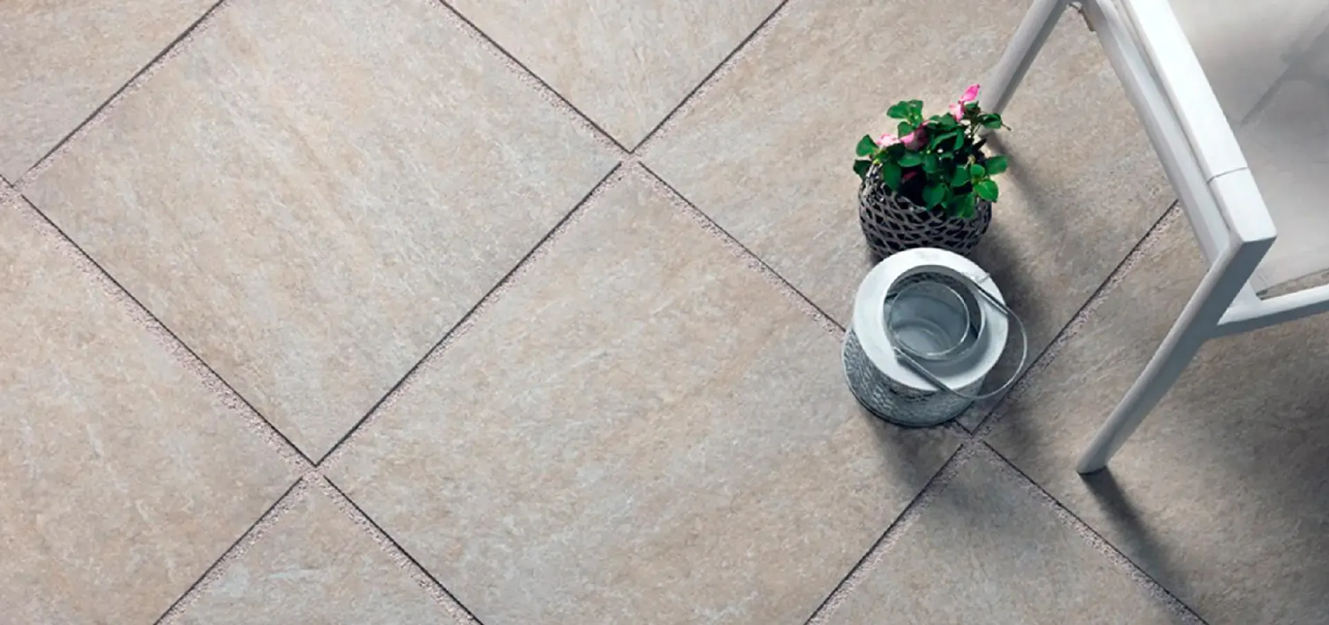 Terrassenplatte Feinsteinzeug Quarzo 60 x 60 x 2 cm beige
