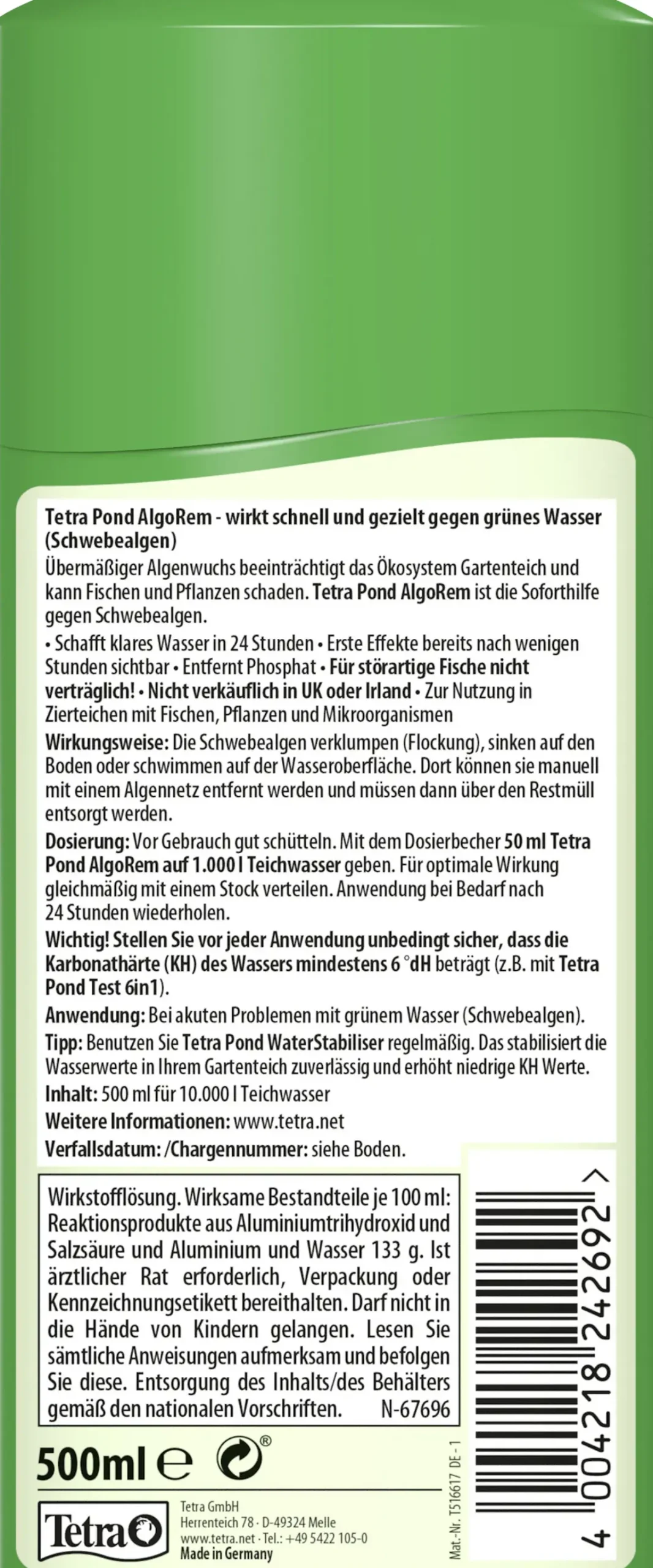 Tetra Wasseraufbereitung AlgoRem 500 ml