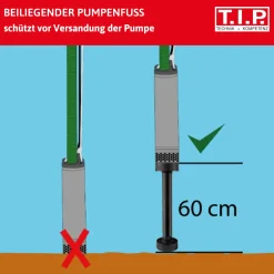 T.I.P. Tiefbrunnenpumpe BigWell 90/53 AUT, 900 Watt, 5.400 l/h, Edelstahl