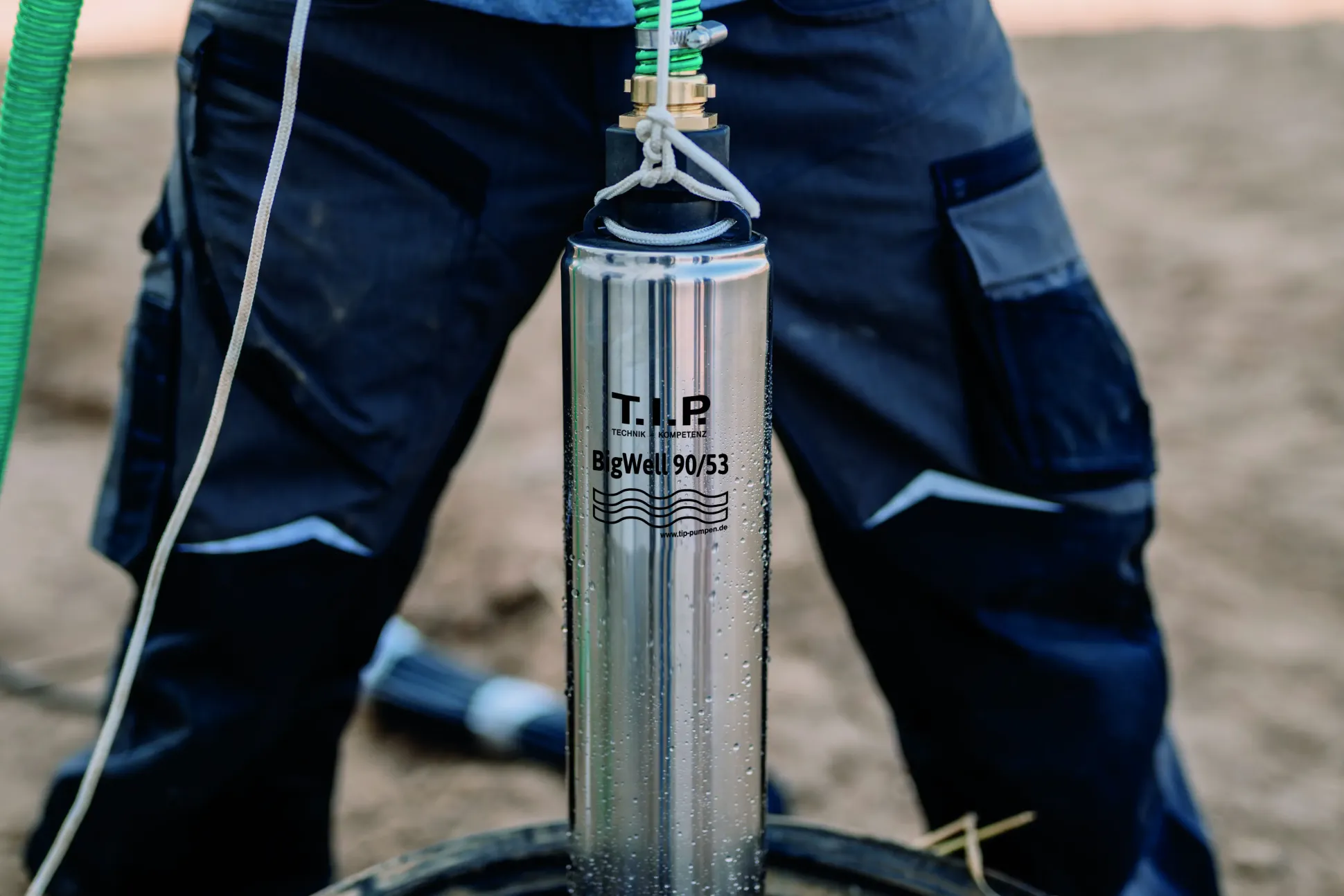 T.I.P. Tiefbrunnenpumpe BigWell 90/53 AUT, 900 Watt, 5.400 l/h, Edelstahl