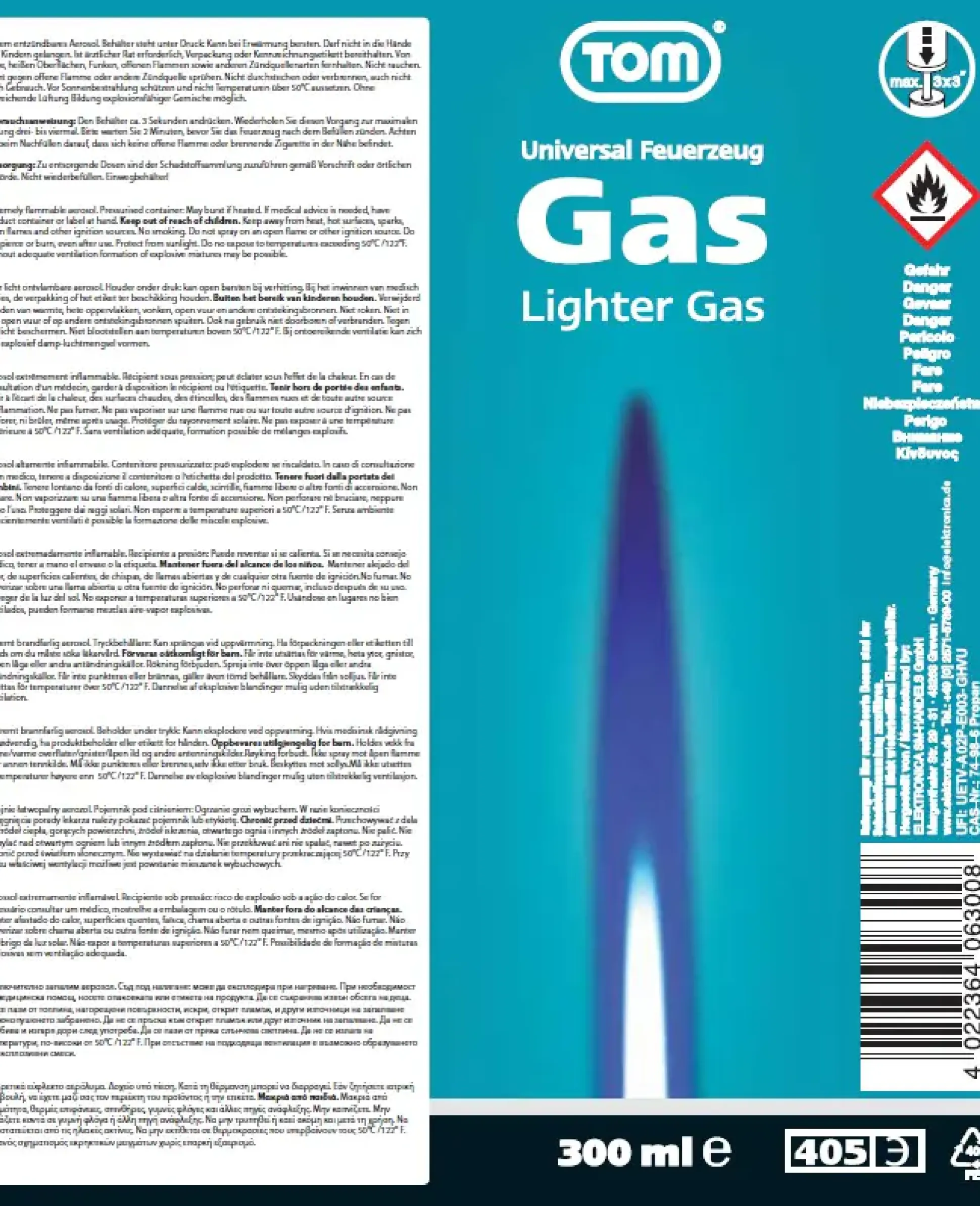 TOM Feuerzeuggas LG-300 - 300 ml