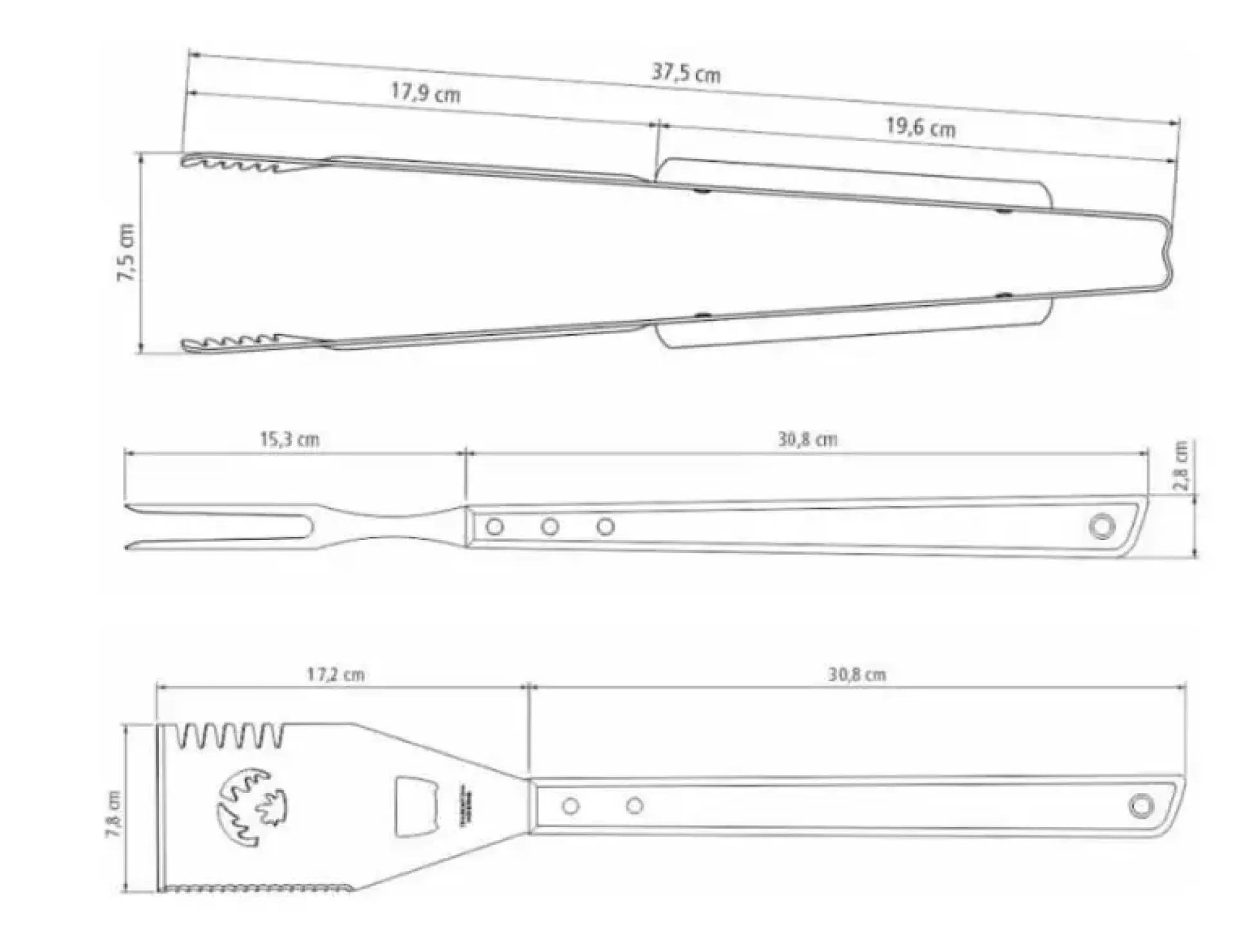 Tramontina Churrasco Grillbesteck-Set 3-teilig