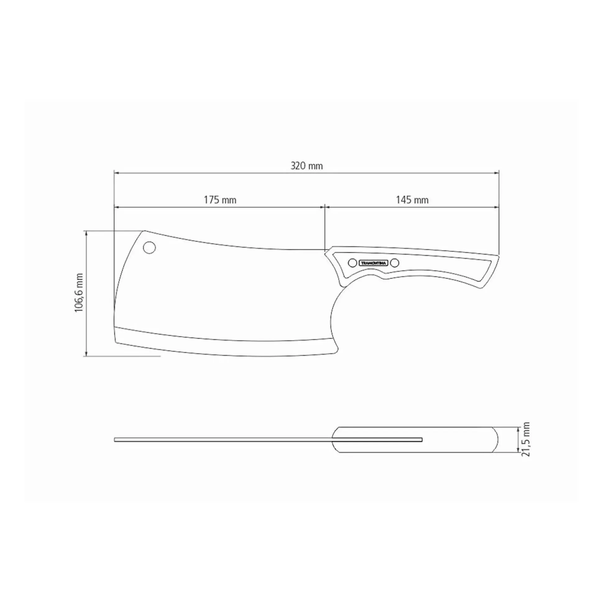 Tramontina Churrasco Hackmesser 32 cm schwarz