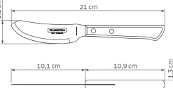 Tramontina Pizzamesser 21 cm Edelstahl mit Holzgriff
