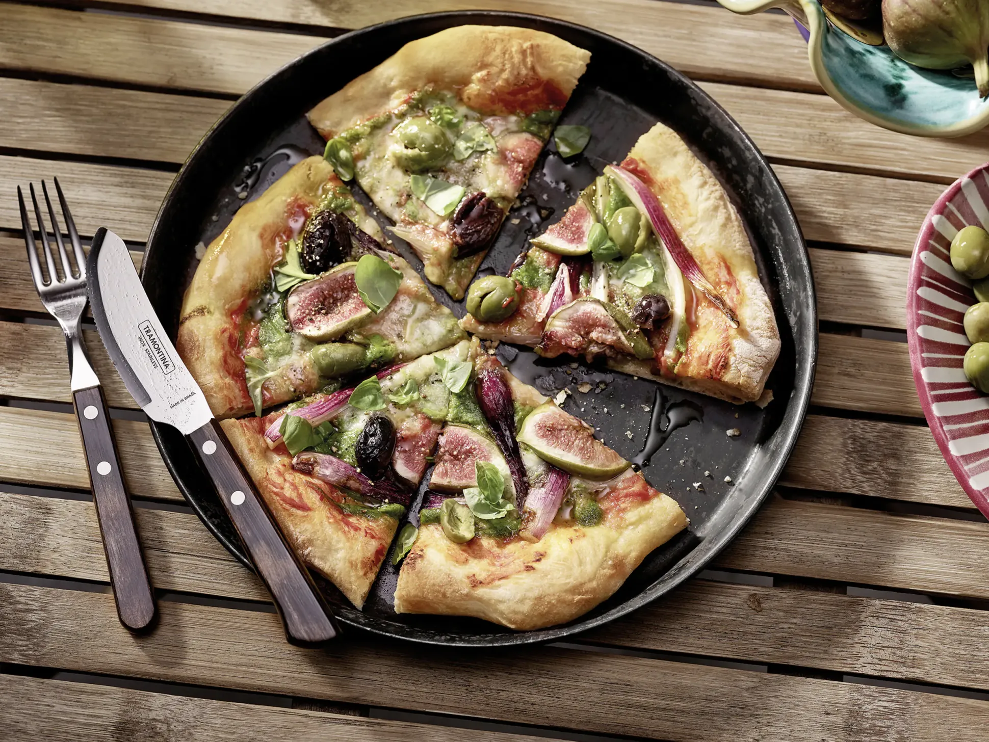 Tramontina Pizzamesser 21 cm Edelstahl mit Holzgriff