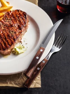 Tramontina Steak- und Pizzamesser 21,5 cm Edelstahl mit Holzgriff