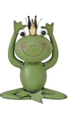TrendLine Dekofigur Frosch Metall 27 x 23 cm grün