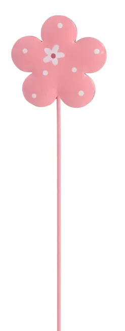 TrendLine Gartenstecker Blume Frühling Metall Ø 8 x 35 cm pink