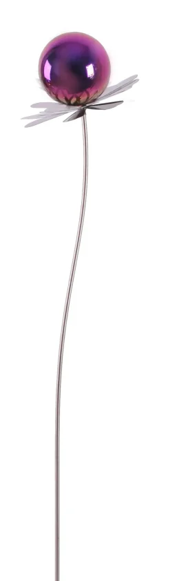 TrendLine Gartenstecker Glaskugel Metall Ø 17,5 x 130 cm violett-metallic