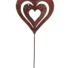TrendLine Gartenstecker Herz Metall 138 x 26 cm rot