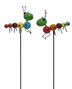 TrendLine Gartenstecker Raupe Metall 96 x 19 cm 2-fach sortiert