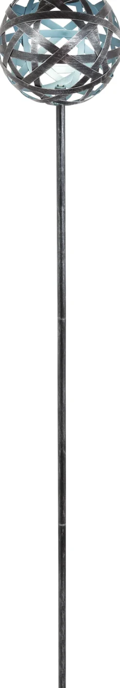 TrendLine LED Solarkugel silber-blau 18 cm mit Erdspieß