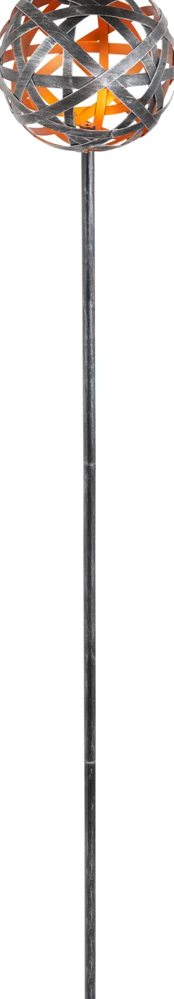 TrendLine LED Solarkugel silber-kupfer 18 cm mit Erdspieß