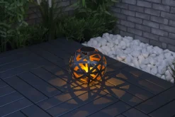 TrendLine LED Solarkugel silber-kupfer 18 cm mit Erdspieß