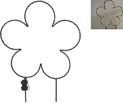 TrendLine LED-Stecker Blüte Eisen 82 x 59 cm schwarz warmweiß