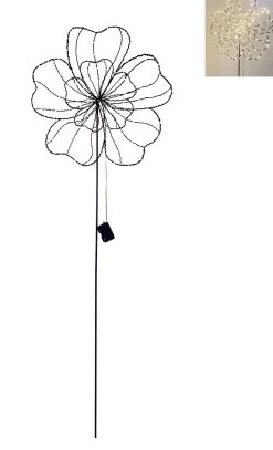 TrendLine LED-Stecker Blume Eisen 151 x 61 cm schwarz warmweiß