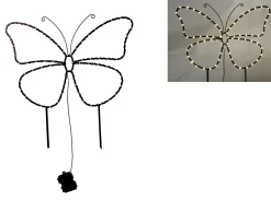 TrendLine LED-Stecker Schmetterling Eisen 67 x 59 cm schwarz warmweiß