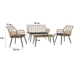 TrendLine Loungeset Larisa 4-teilig