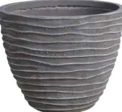TrendLine Pflanztopf Ø 36,8 x 29,5 cm grau gerillt