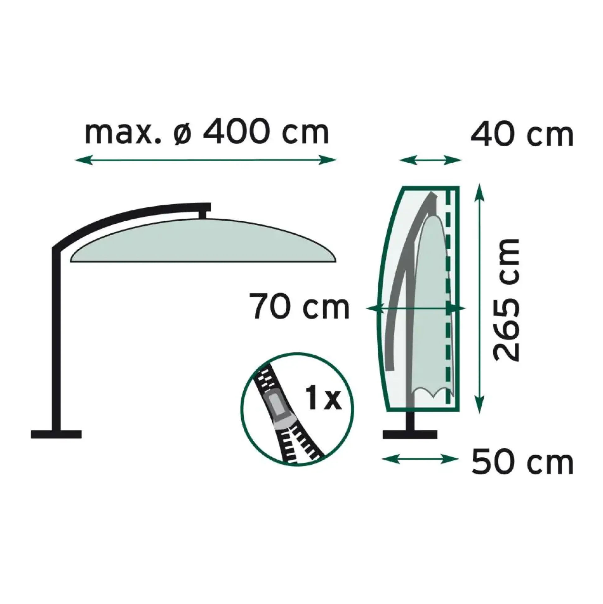 TrendLine Schutzhülle Exclusive für Ampelschirme bis 400 cm