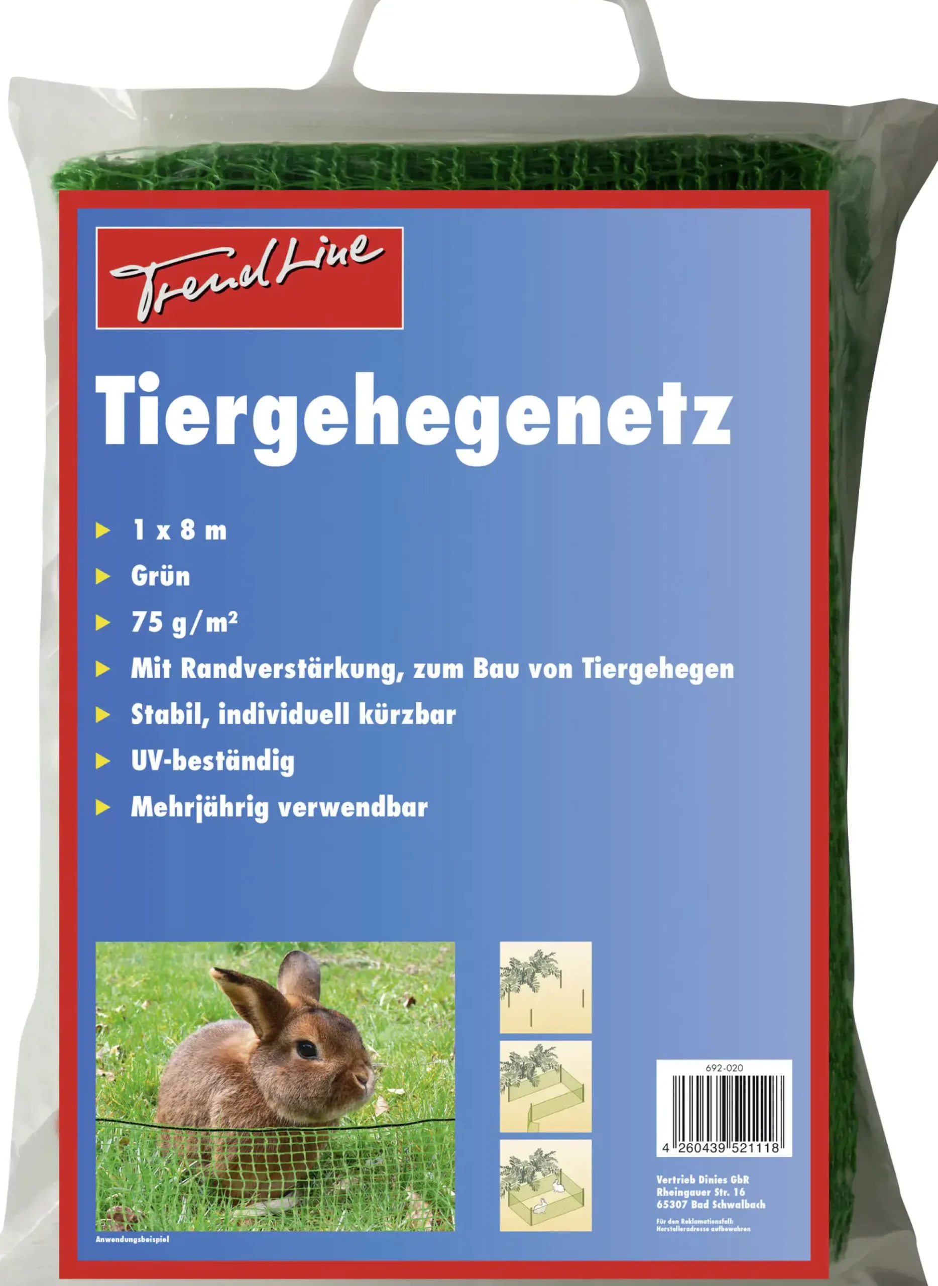 TrendLine Tiergehegenetz 1 x 8 m