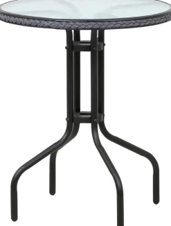 TrendLine Tisch Venezia Ø 60 cm, Höhe:70 cm, rund, schwarz/Glas