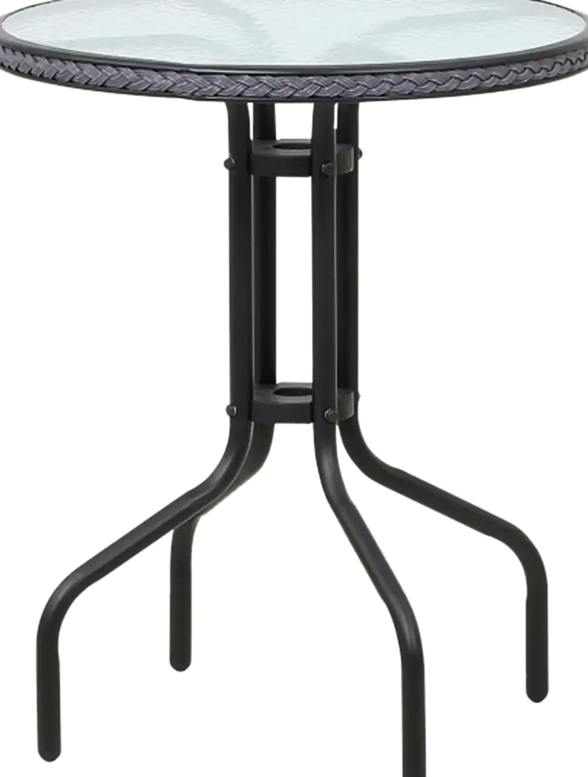 TrendLine Tisch Venezia Ø 60 cm, Höhe:70 cm, rund, schwarz/Glas