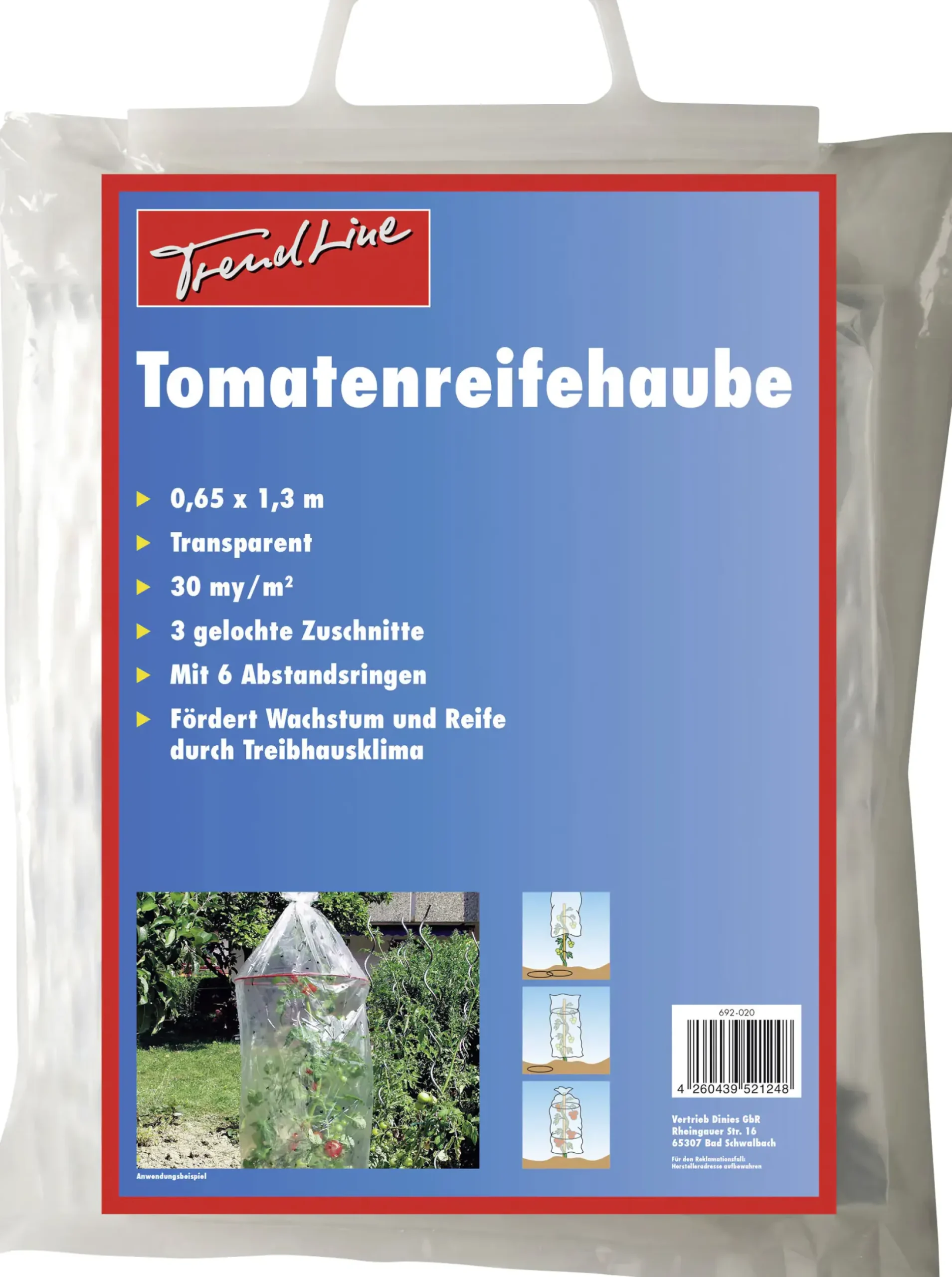 TrendLine Tomatenreifhaube 0,65 x 1,3 m