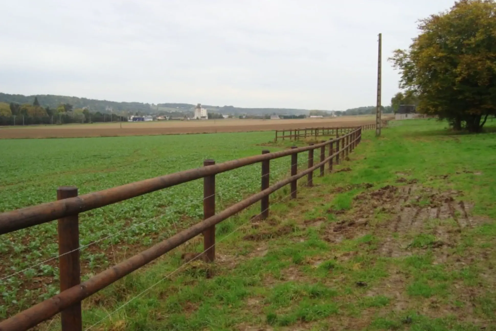 Vierkantpfahl Koppelzaun 2-reihig Höhe 153-165 cm 150 lfm