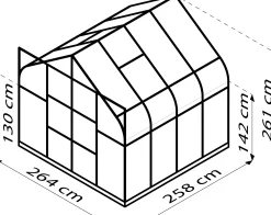 Vitava Gewächshaus Dione 6700 Alu 2,64 x 2,58 x 2,55 m