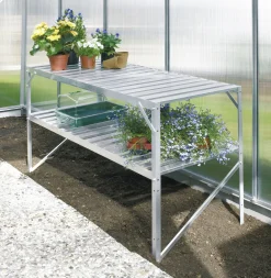 Vitavia Alutisch 121 x 54 x 76 cm aluminium 2 Ablagen