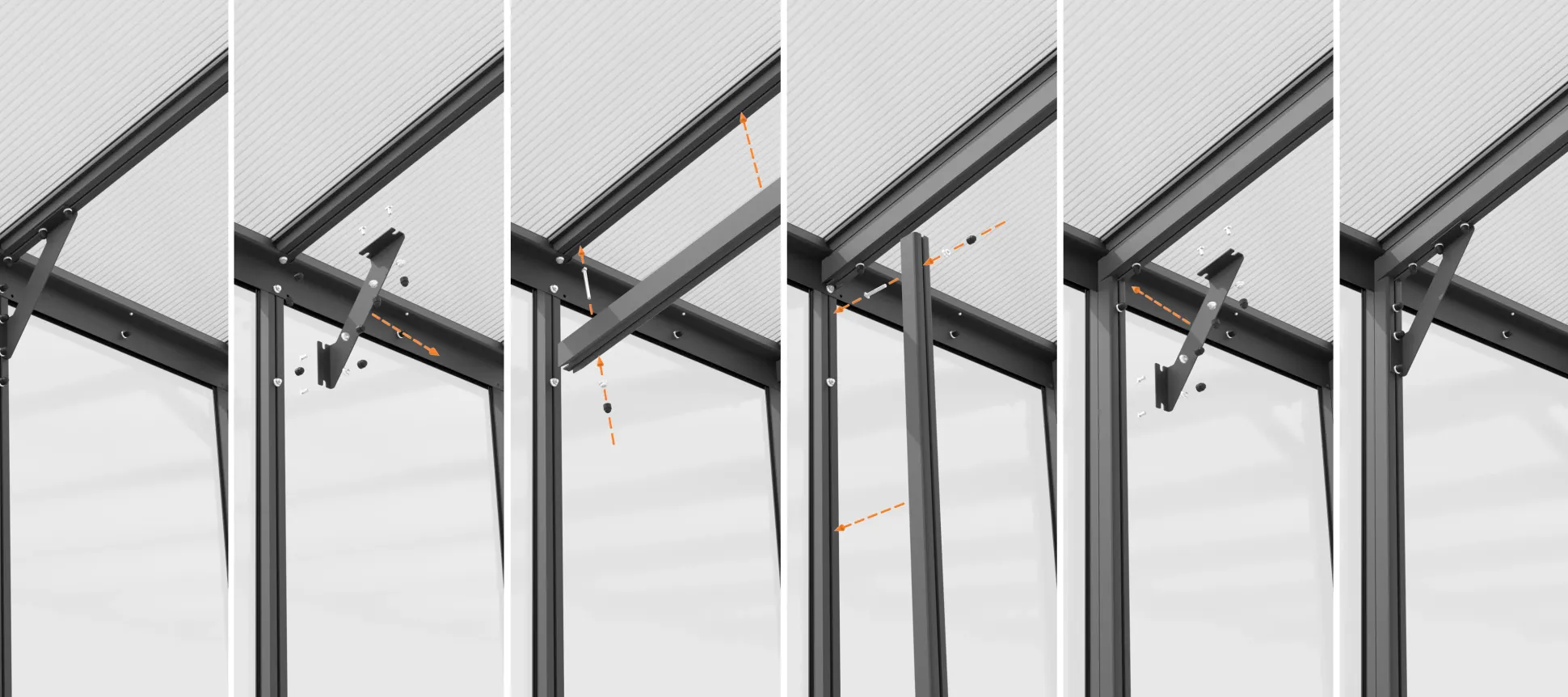 Vitavia Anlehngewächshaus Nachrüstset Helena 7000 aluminium 3 mm ESG