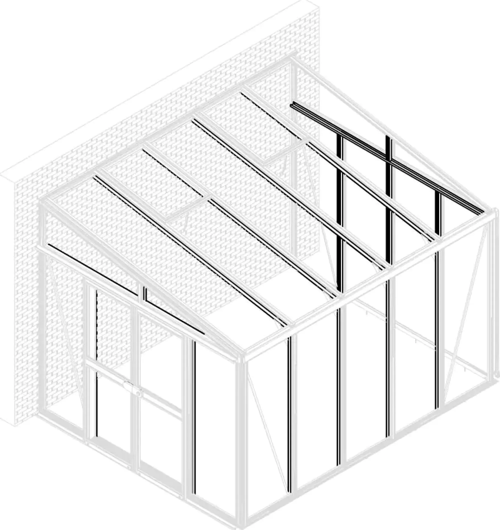 Vitavia Anlehngewächshaus Nachrüstset Helena 8600 aluminium 3 mm Sicherheitsglas
