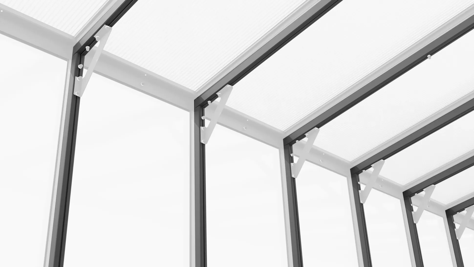 Vitavia Anlehngewächshaus Nachrüstset Helena 8600 aluminium 3 mm Sicherheitsglas