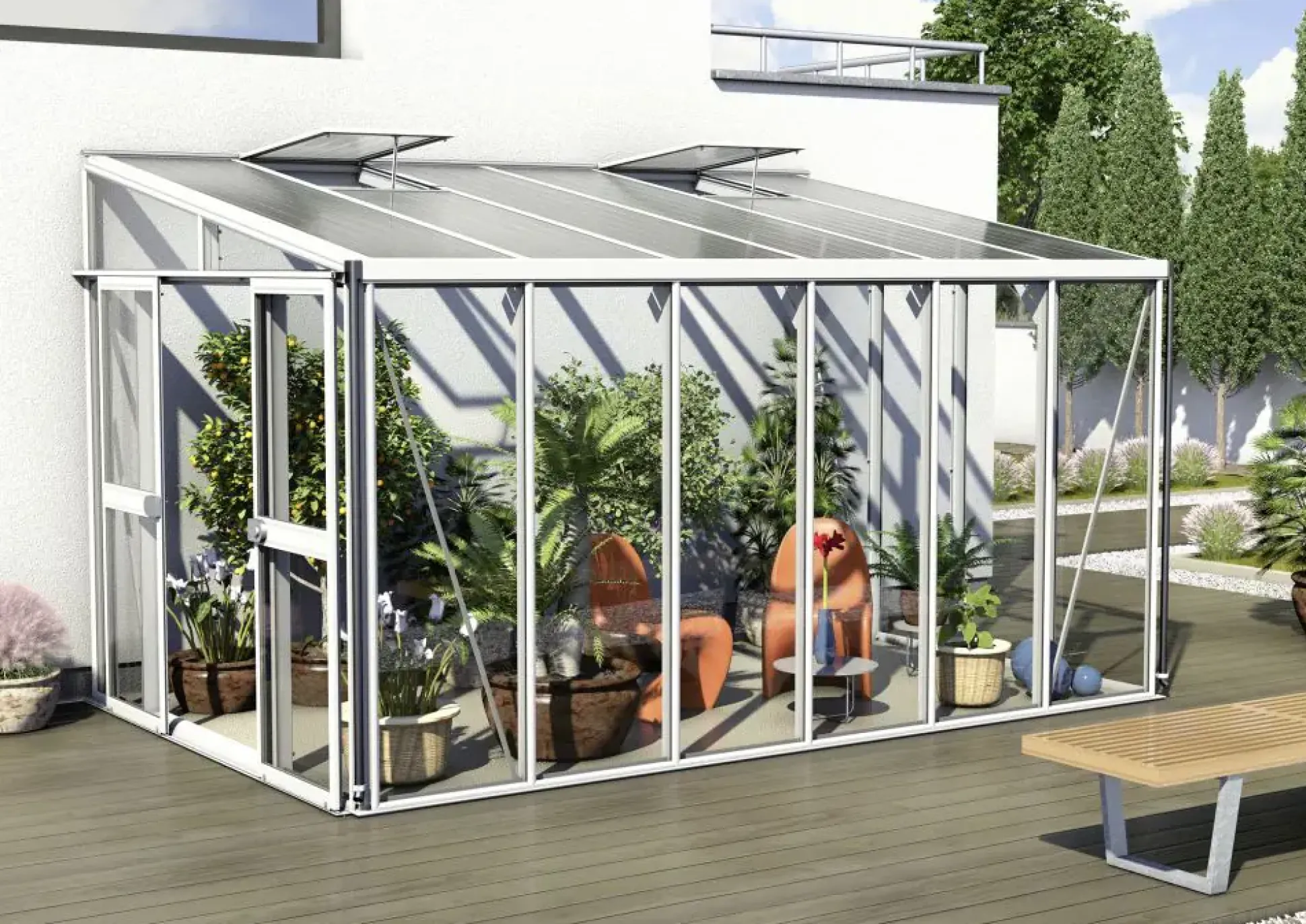 Vitavia Anlehngewächshaus Helena 10200 268 x 407 cm 3 mm ESG