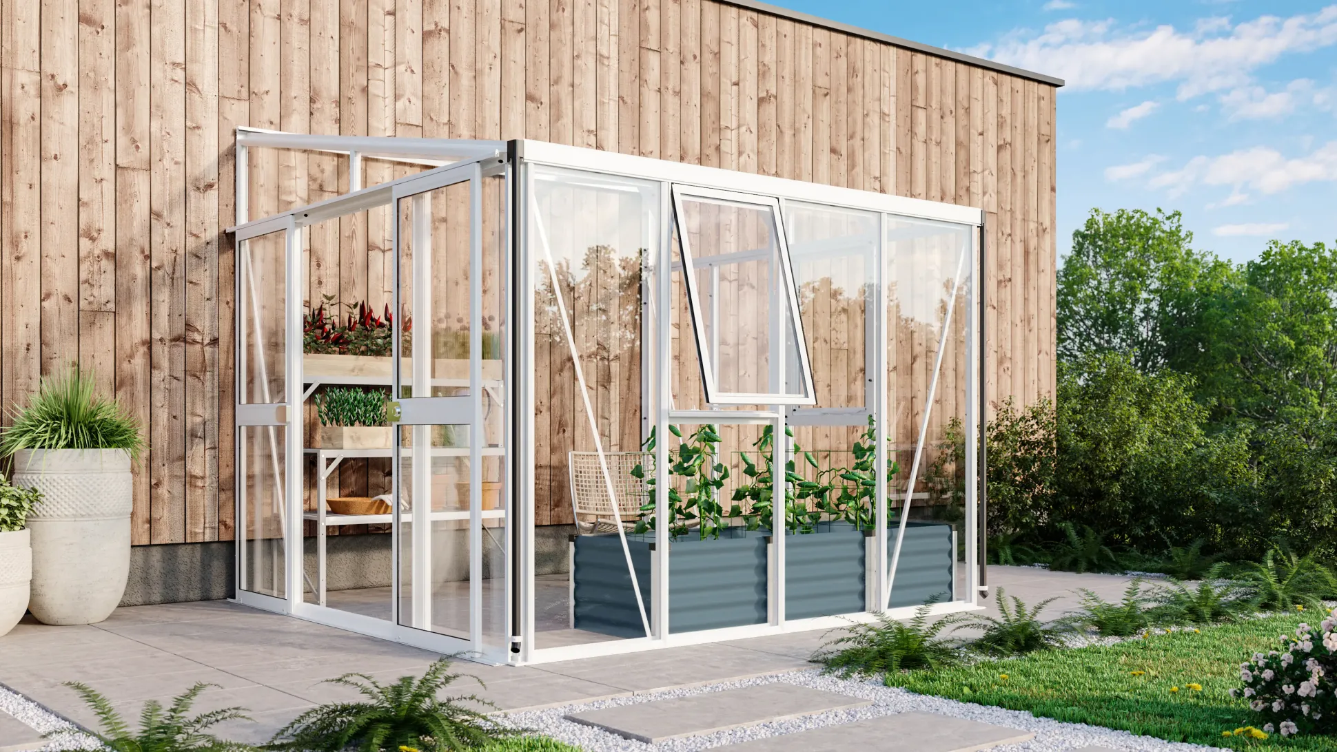 Vitavia Anlehngewächshaus Helena 7000 268 x 281 cm 3 mm ESG